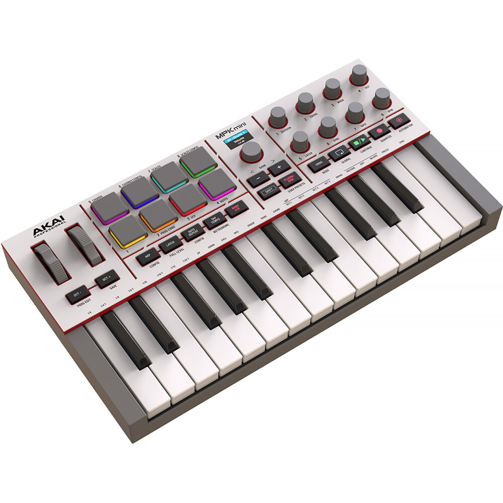 c086e4694096c355cd8e03a2377c88f1.jpg Akai Professional MPK Mini IV Controlador MIDI de 25 teclas (gris) - Imagen 1
