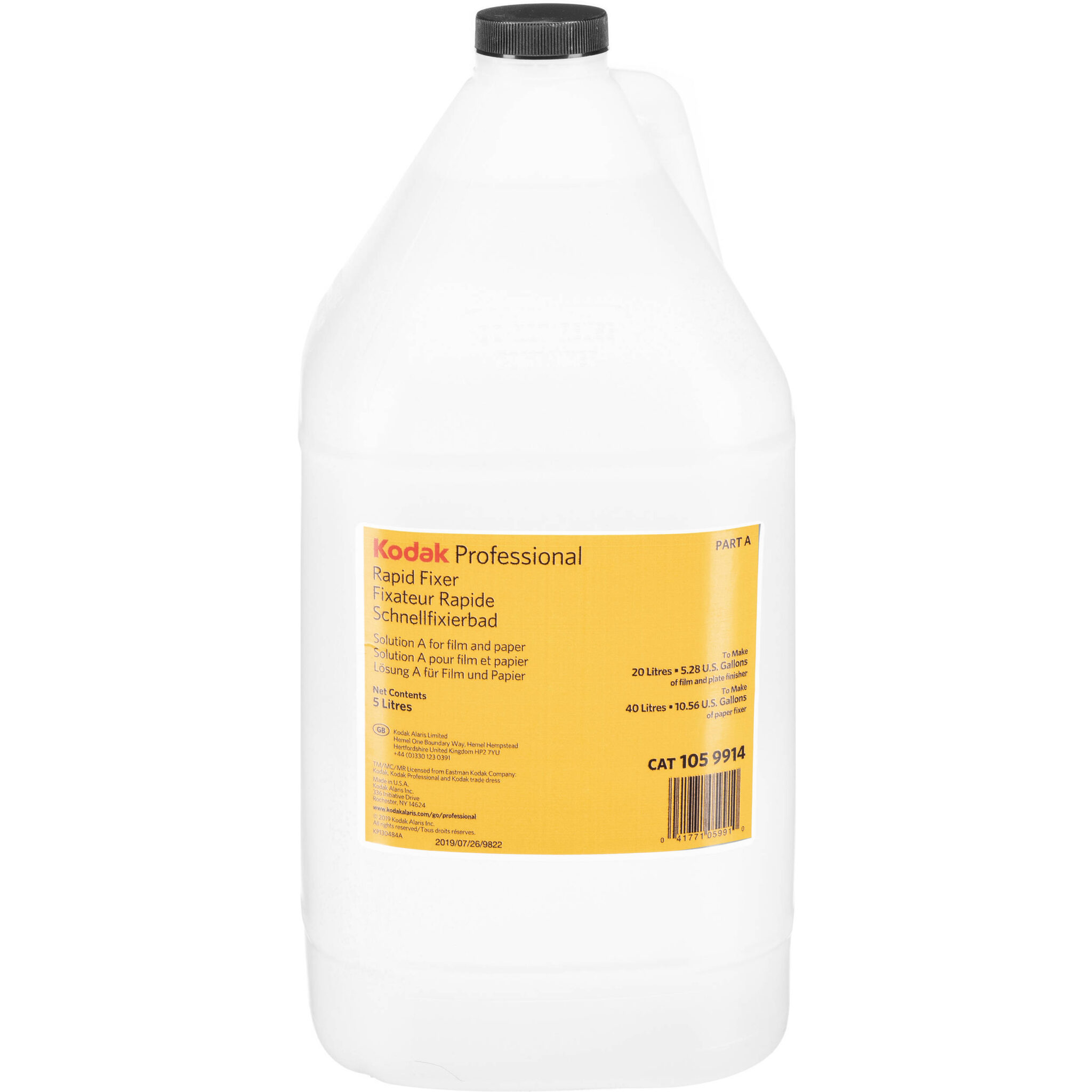 c0c7ae37bffb1b2ea0d035e8c8b76bfb.jpg Solución fijadora rápida profesional Kodak, parte A (1,2 gal, para hacer 5 gal) - Imagen 1