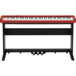 Casio CDP-S160 Kit de piano digital portátil de cuerpo delgado de 88 teclas con soporte de madera de 3 pedales y banco (rojo) - Imagen 14