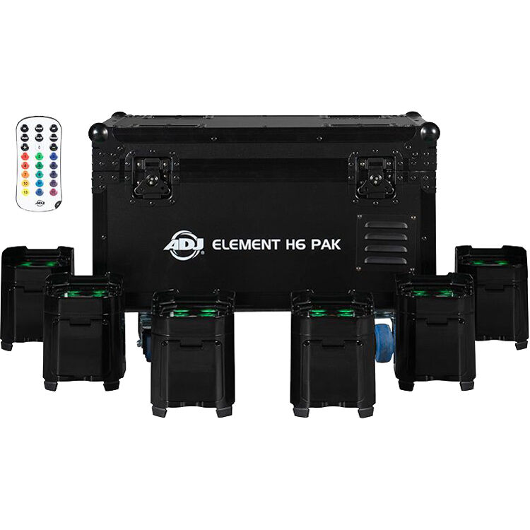 c1195c7a23d6efe76ace27500fc10b6b.jpg American DJ Element H6 Pak with Charging Case (6-Pack, Black) - Imagen 1