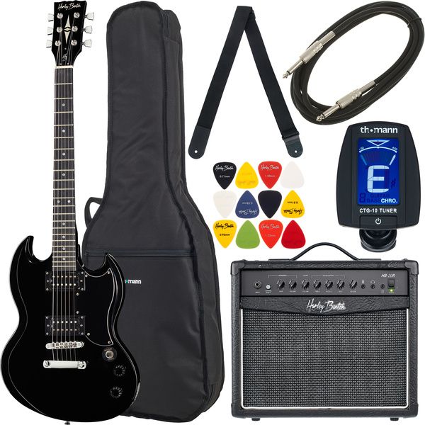 c24ad32180d59a6660e0f78d27b12542.jpg Harley Benton DC-200 BK Student Serie Bundle - Imagen 1