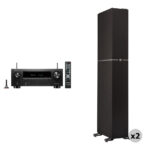 Denon AVR-X2800H Receptor A/V de red de 7,2 canales con kit de altavoces de pie Dymension DM60 (par)