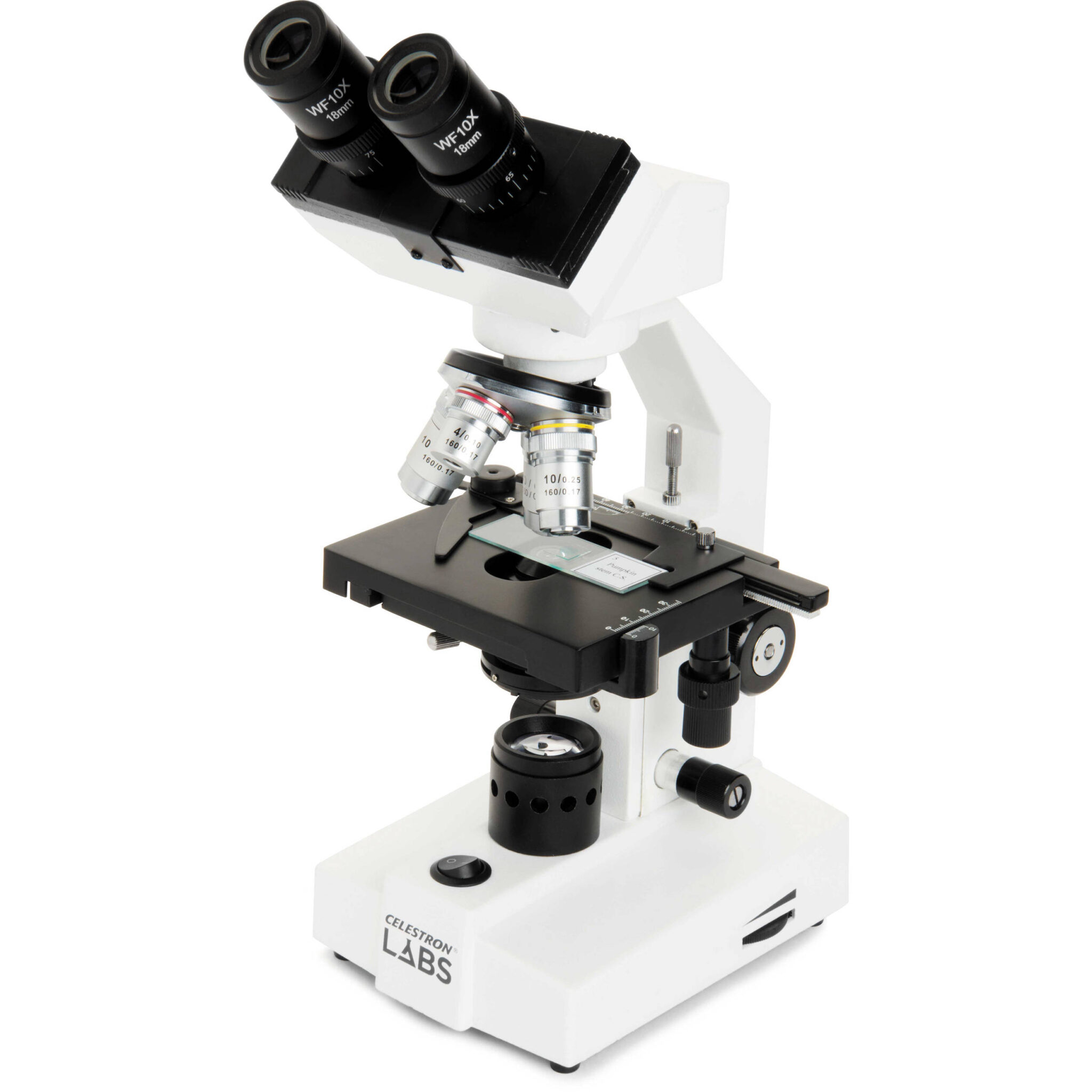 ca31e3c8b21744a8d3924b6cf3133f91.jpg Microscopio binocular compuesto CELESTRON LABS CB2000CF con platina mecánica de 4,3 x 4,7" - Imagen 1