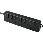Hub USB 3.0 de 7 puertos Adesso con interruptores de alimentación y adaptador - Imagen 5