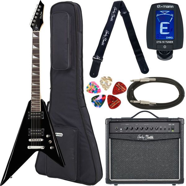 cf60a27e925cefff91214792692b524b.jpg Harley Benton R-10 BK Rock Series Bundle 1 - Imagen 1