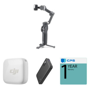 DJI Osmo Mobile 7P Smartphone Gimbal con mini transmisor con clip y kit de banco de energía (blanco ártico)