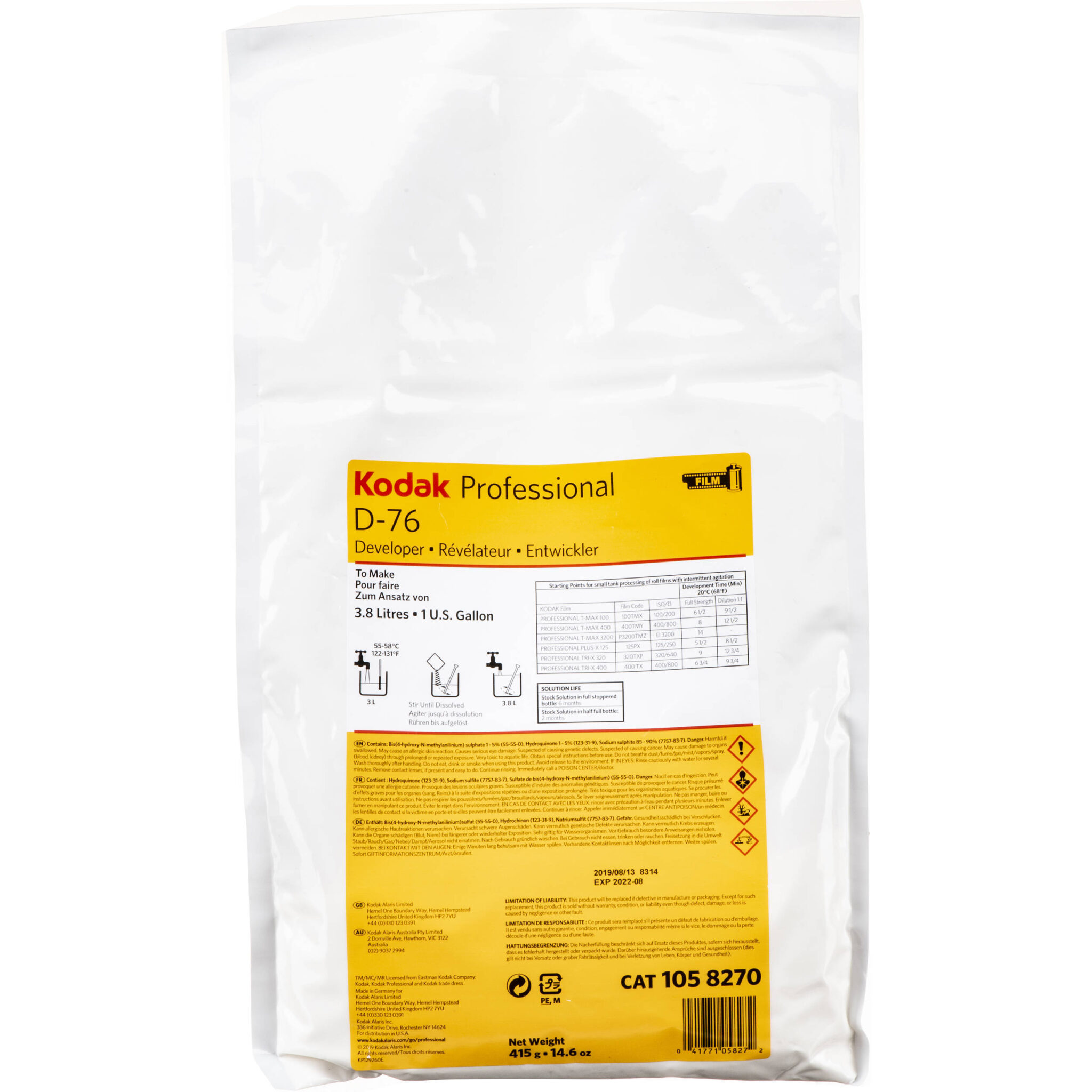 d6c04f73652b81b5026d54c021d8d181-1.jpg Revelador de película Kodak Professional D-76 (para hacer 1 gal) - Imagen 1