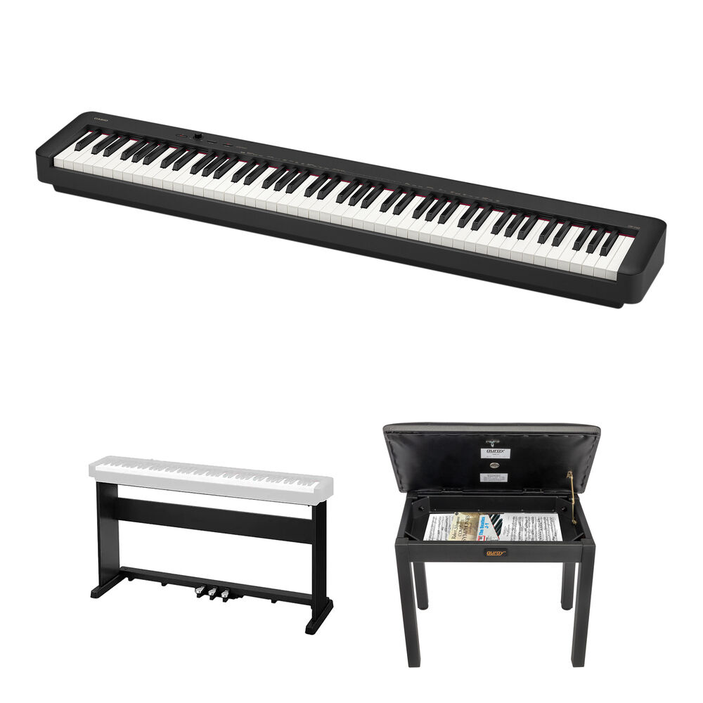 d7379cde720004b7d08346f845cf2ab1.jpg Casio CDP-S160 Kit de piano digital portátil de cuerpo delgado de 88 teclas con soporte de madera de 3 pedales y banco (negro) - Imagen 1