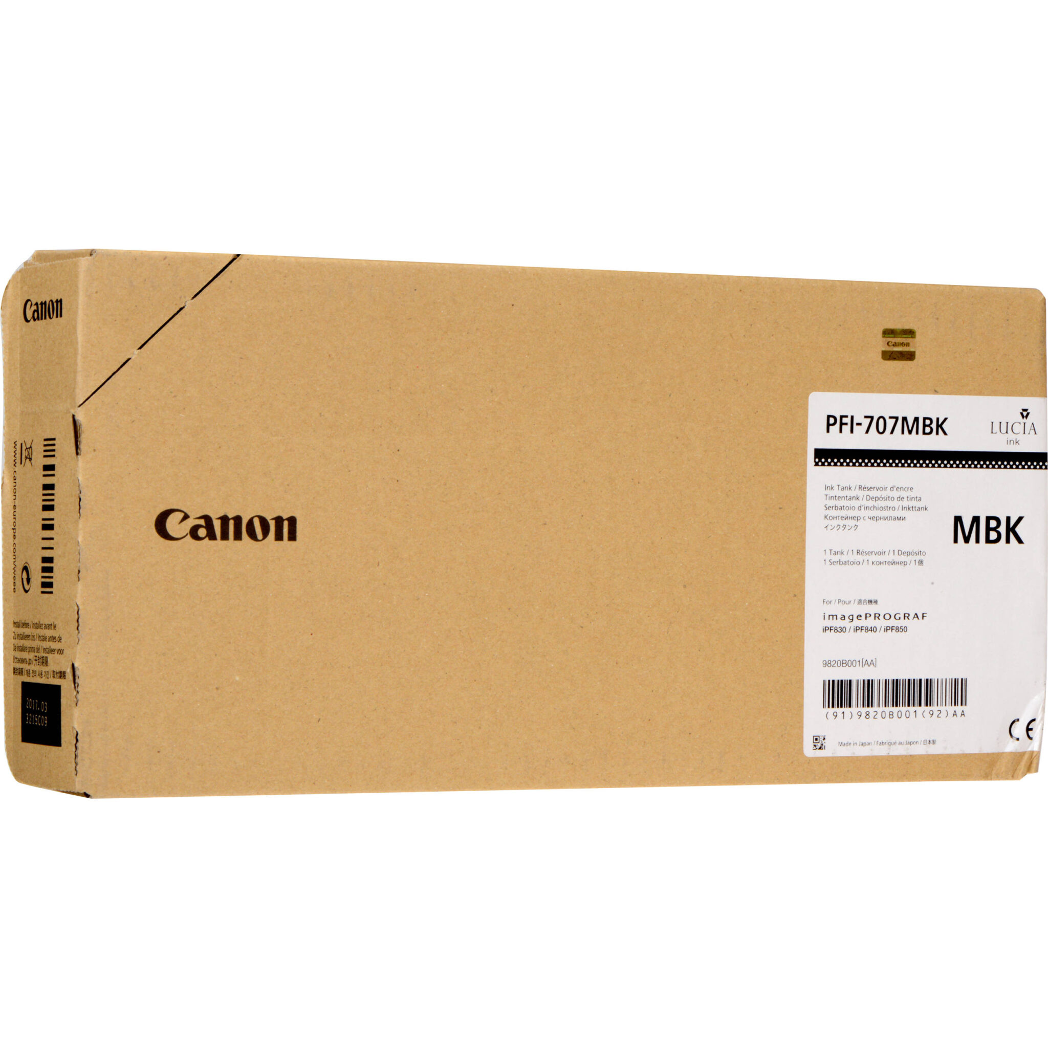 da33529d6708c7eae5999b9338bd8639.jpg Canon PFI-707MBK Matte Black Ink Cartridge (700 mL) - Imagen 1