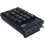 Adesso AKB-600HB Teclado mecánico de 19 teclas con concentrador USB de 3 puertos (negro) - Imagen 4