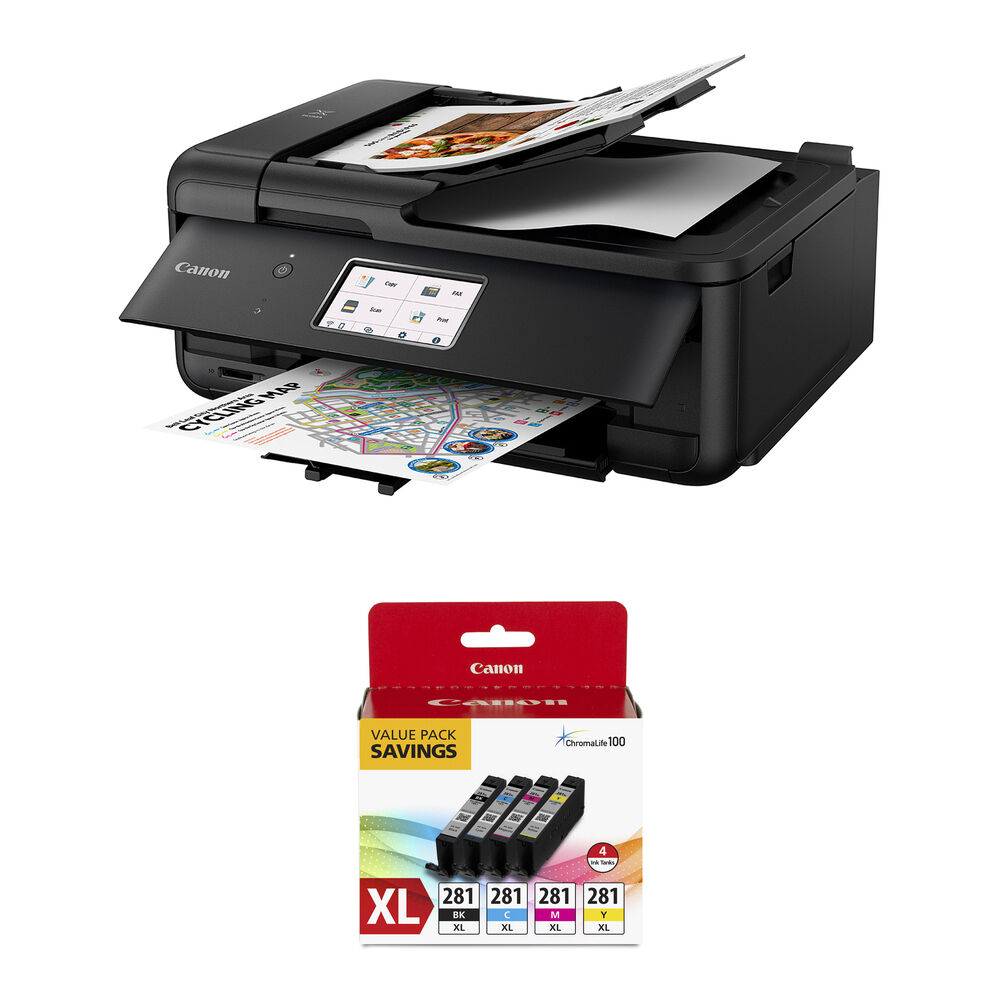 ddd480533dbe8da0b2b1f974a1664f6e.jpg Canon PIXMA TR8620a Wireless Home Office All-in-One Printer with Four CLI-281 XL Color Ink Tanks Kit - Imagen 1