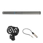 Kit de micrófono tipo cañón Audio-Technica AT897 con soporte antivibración y cable XLR a 3,5 mm