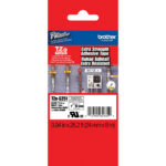 Cinta Brother TZeS251 con adhesivo extrafuerte para etiquetadoras P-Touch (negro sobre blanco, 1" x 26,2')