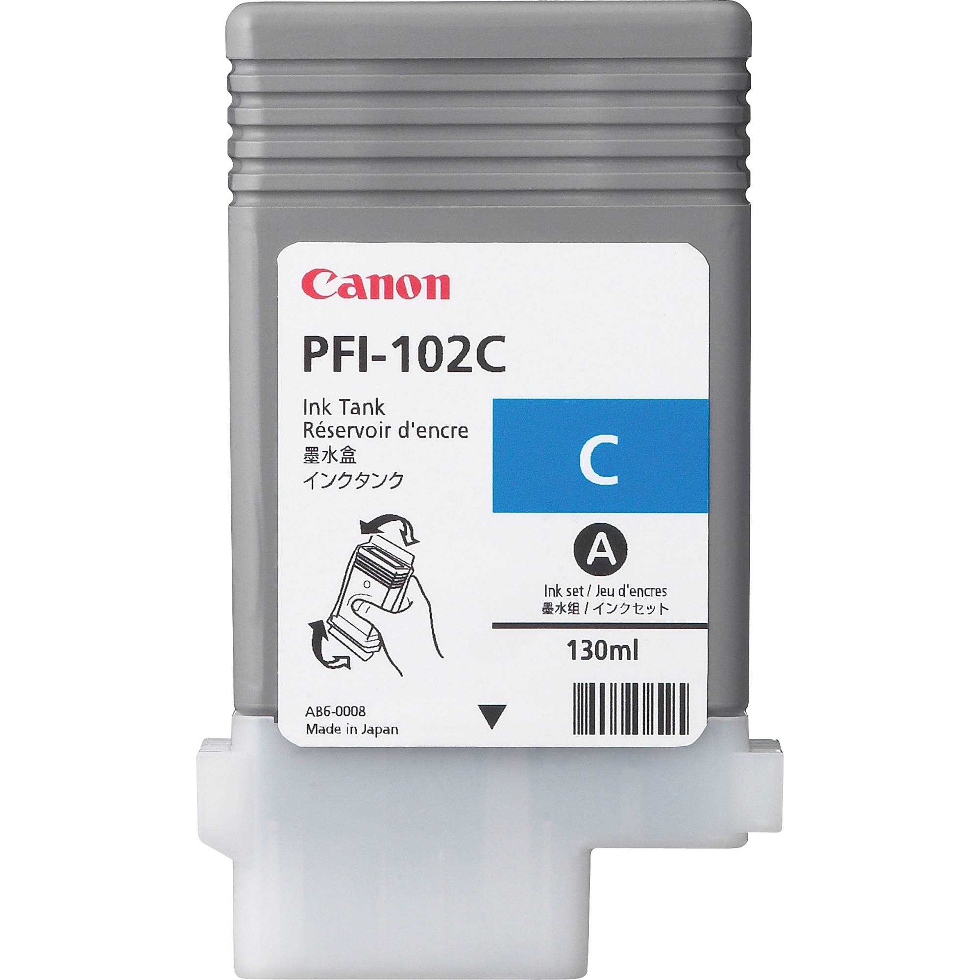 de97ff42d5392828fb905997fda9b7fc-1.jpg Canon PFI-102C Cyan Ink Tank (130 ml) - Imagen 1
