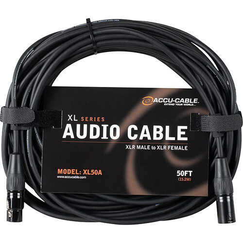 df11b26d812d3965a8dde0ef127ae269.jpg American DJ Accu-Cable XLR Male to XLR Female Balanced Audio Cable (50') - Imagen 1