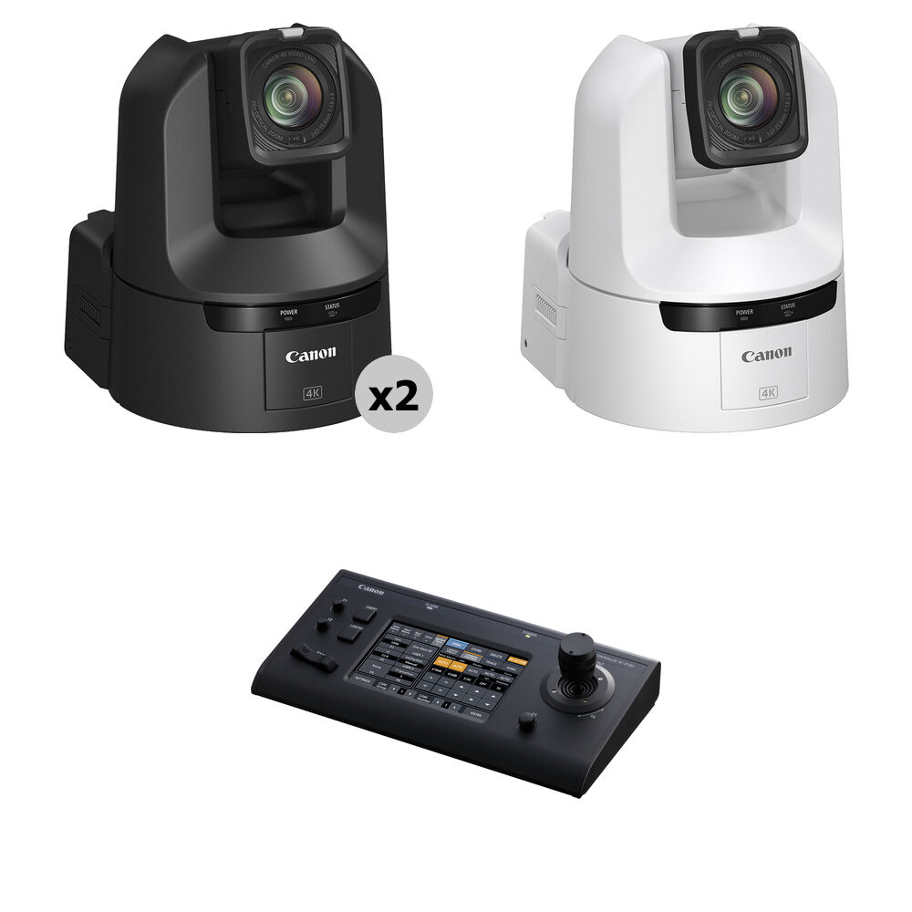 df6138b631009b96004c91cb5a4f476b.jpg Canon CR-N350 4K 3G-SDI NDI 20x Zoom PTZ 3-Camera Kit with Touchscreen Controller (2x Black, 1x White) - Imagen 1