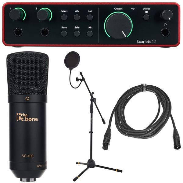 df8042e6bb75c9f287514772c091f450.jpg Focusrite Scarlett 2i2 4th Gen. Mic Bund - Imagen 1
