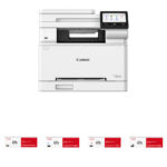 Impresora láser color inalámbrica multifunción Canon MF665Cdw con kit de cuatro cartuchos de tóner de capacidad estándar 075