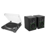 Audio-Technica AT-LP60XBT-BK Kit de par de parlantes Bluetooth Mackie CR3.5BT y tocadiscos (negro)