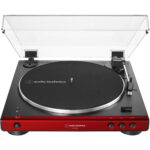 Audio-Technica AT-LP60XBT Tocadiscos estéreo con Bluetooth (rojo y negro)