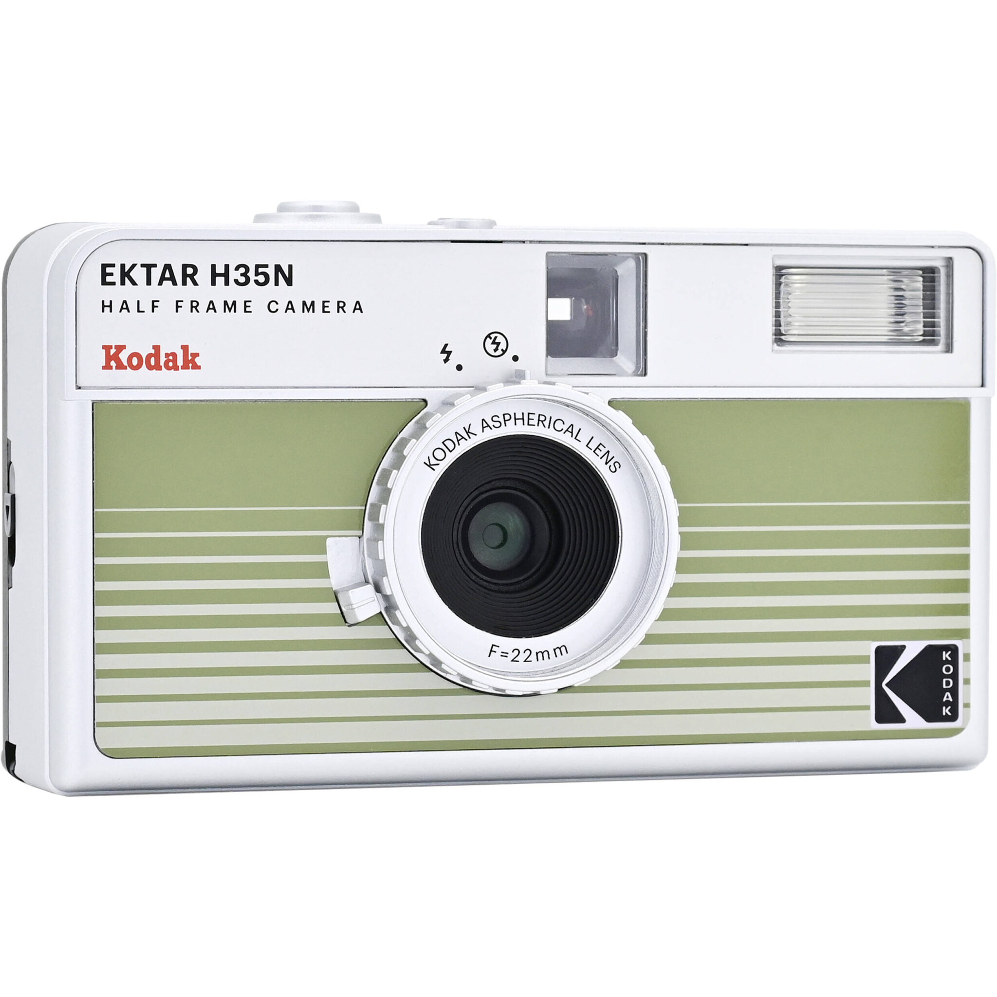 e3363526c0287fb239f63620e87f943f.jpg Cámara de película de medio fotograma Kodak Ektar H35N (verde rayado) - Imagen 1