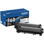 Kit de cartuchos de tóner negro de alto rendimiento Brother TN760 (paquete de 2)