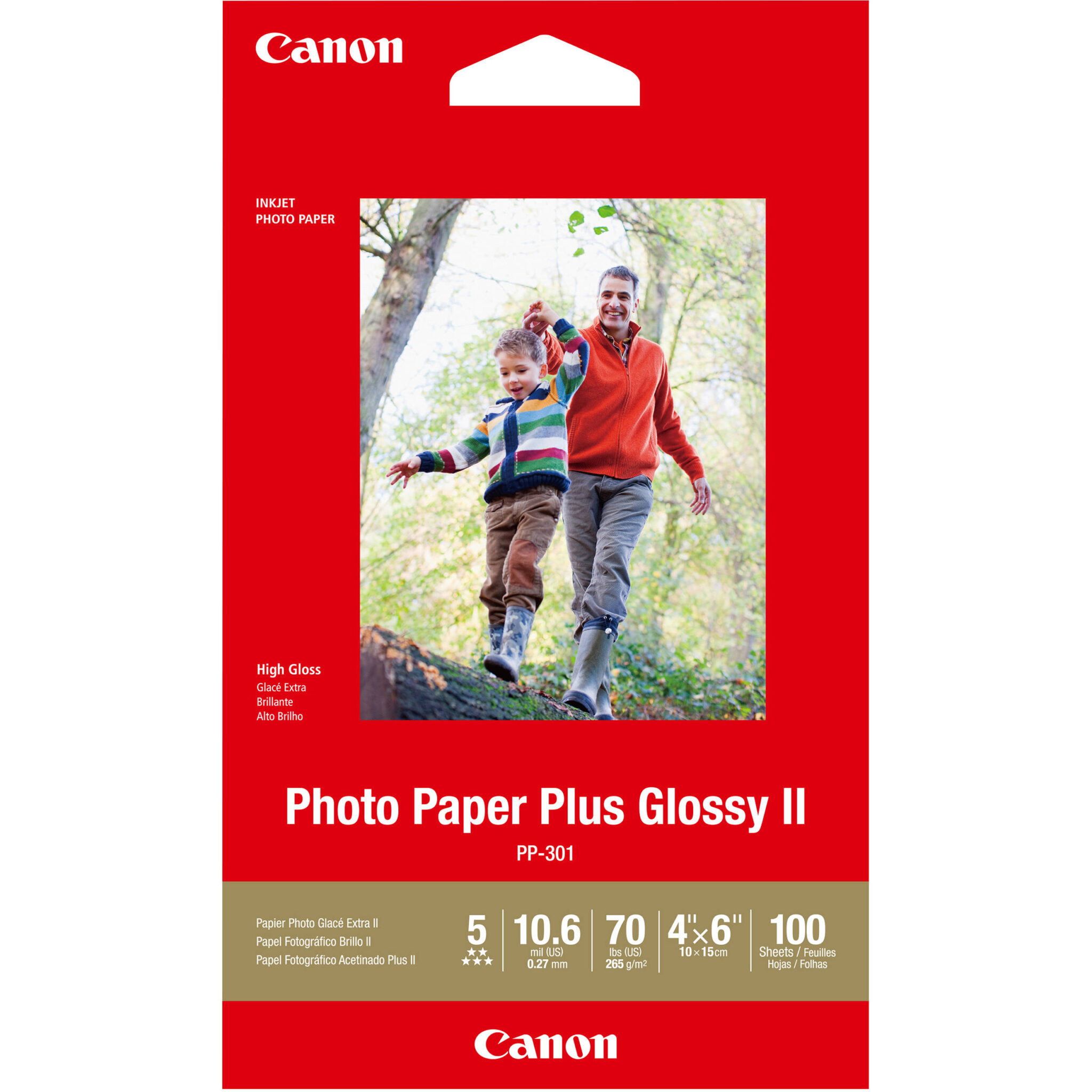 e395ebaf341f364750b5f187231e90c6.jpg Canon PP-301 Photo Paper Plus Glossy II (4 x 6", 100 Sheets) - Imagen 1