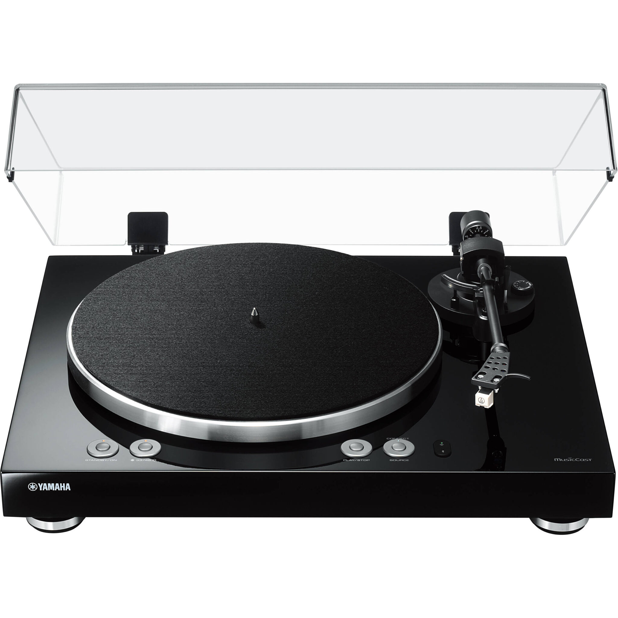 e4e19f4fff4c827f4ed25b2ed608aa37.jpg Yamaha MusicCast VINYL 500 Tocadiscos estéreo inalámbrico de dos velocidades (piano negro) - Imagen 1