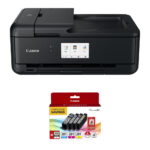 Canon Pixma TS9520a Wireless All-in-One Inkjet Printer with PGI-280 XL/CLI-281 4-Color Ink Tank Combo Pack and 4 x 6" Photo Paper Kit (Black)
