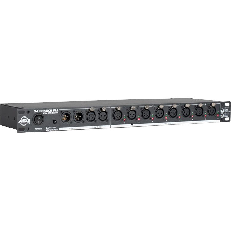 e9a3af1240d7d4e294cdda6a6182a2f2.jpg American Audio D4 Branch RM 4-Way DMX Distributor/Booster - Imagen 1