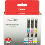 Canon PIXMA iP8720 Wireless Inkjet Photo Printer with CLI-251XL 3-Cartridge Color Ink Set Kit - Imagen 3