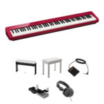 Casio Privia PX-S1100 Piano digital de 88 teclas con soporte, banco, auriculares y pedal (rojo) - Imagen 2