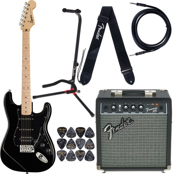 f0519cd0d551abb28315428f08e71ff4.jpg Squier Sonic Strat HSS Black Set - Imagen 1