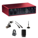 Interfaz de audio/MIDI Focusrite Scarlett 16i16 USB-C con kit de podcasting para una persona (4.ª generación)