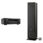 Denon S-Series AVR-S670H Receptor A/V de red de 5.2 canales con monitor de audio Polk Kit de altavoces de pie XT60 (par)