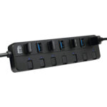 Hub USB 3.0 de 7 puertos Adesso con interruptores de alimentación y adaptador - Imagen 6