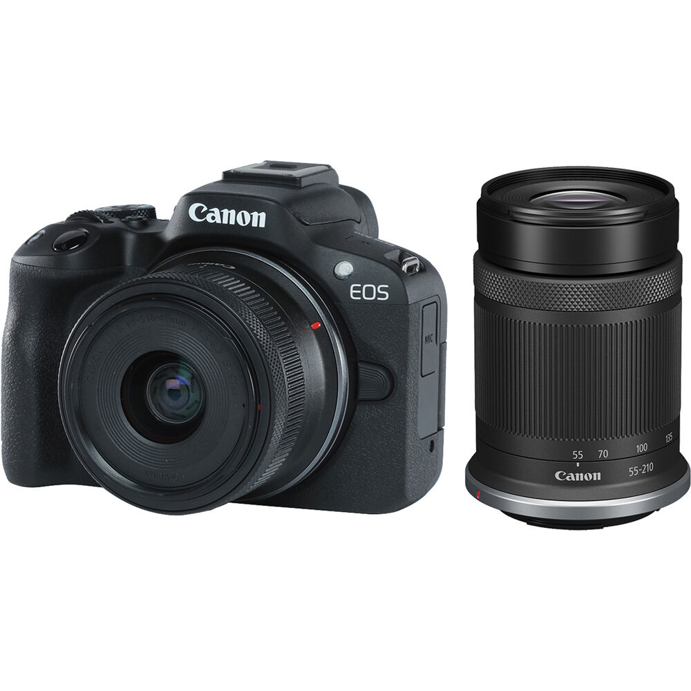 f254a2f725f1c7b1e444ee0914075901.jpg Canon EOS R50 Mirrorless Camera with 18-45mm & 55-210mm Lenses and Essentials+ Kit (Black) - Imagen 1
