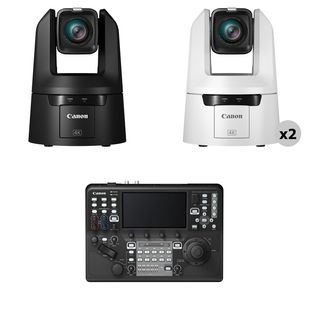 f5a94b99ae553c55607bb049ec240f2e.jpg Canon CR-N700 4K 15x Zoom PTZ 3-Camera Kit with RC-IP1000 Controller (1x Black, 2x White) - Imagen 1