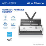 Escáner de escritorio compacto Brother ADS-1300 - Imagen 2