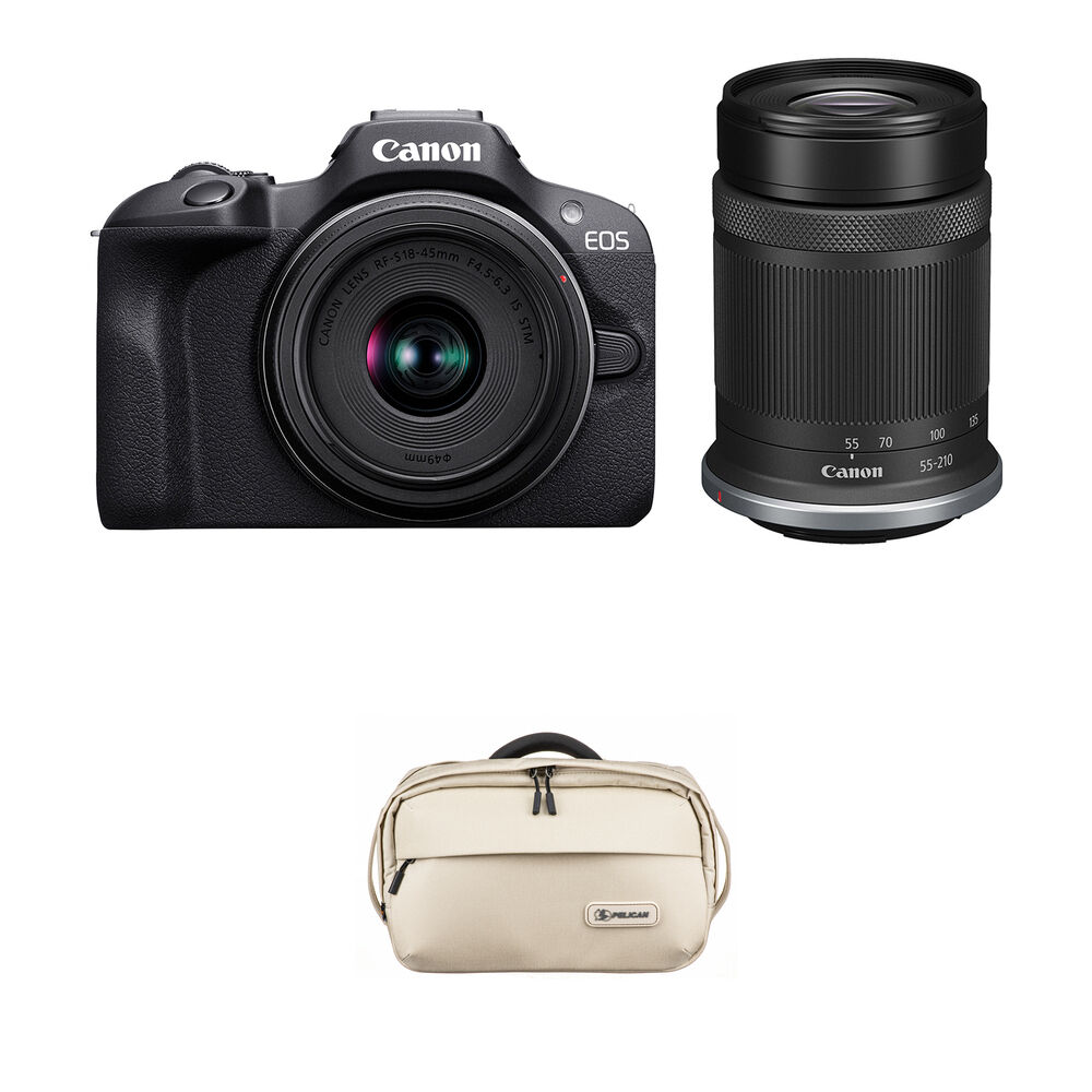 f762b2e4898ed787da7707cf4291b943.jpg Canon EOS R100 Mirrorless Camera with 18-45mm and 55-210mm Lenses and Basic Bundle - Imagen 1