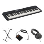 Casio CT-S300 Kit económico de teclado portátil de 61 teclas con soporte, pedal y auriculares (negro) - Imagen 2