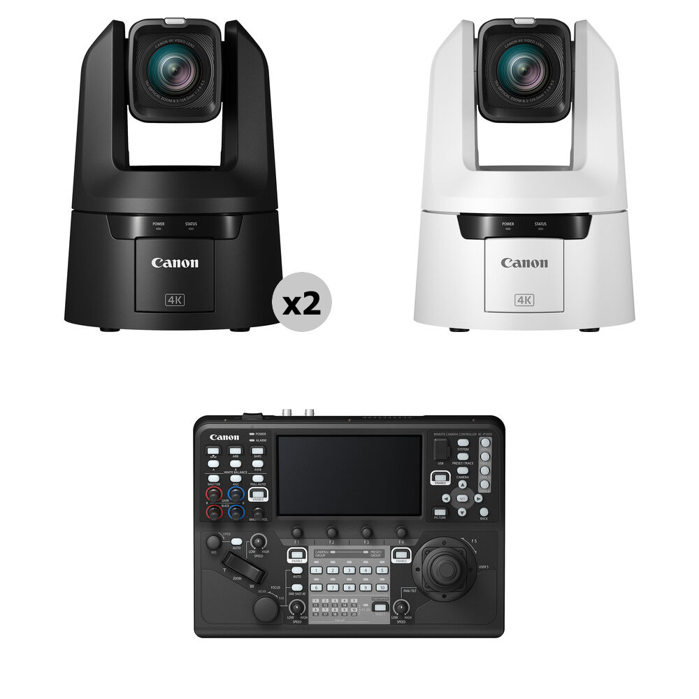 fcf4ca0fe0a0f6fa0de1208e89f10b1e.jpg Canon CR-N700 4K 15x Zoom PTZ 3-Camera Kit with RC-IP1000 Controller (1x White, 2x Black) - Imagen 1