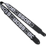 Correa para instrumentos con monograma BOSS BSM-20-BW (correa negra, logotipo blanco)