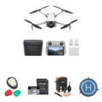 Drone DJI Mini 3 con control remoto DJI RC y kit de accesorios esenciales (Combo Fly More)