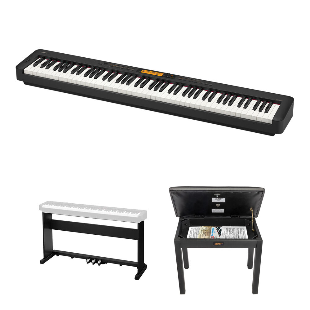 ff02644326807060c205e3bd39f2ff2e.jpg Casio CDP-S360 Kit de piano digital portátil de cuerpo delgado de 88 teclas con soporte de madera de 3 pedales y banco (negro) - Imagen 1